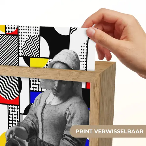 Collage - Mondriaan - Melkmeisje Light Box met kabel (Wandlamp) klein -USP_websiteprintNL