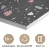 Terrazzo - Patroon - Zwart - Zacht PET vilt klein 837 -closeup_NL