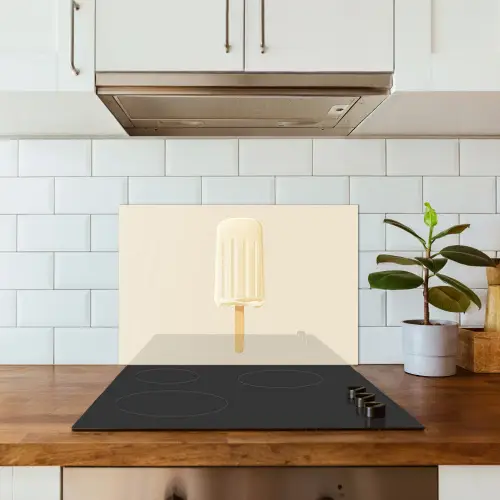 Minimalistisch - Waterijsje - Stokje - Beige keuken achterwand spatscherm klein -sfeer2