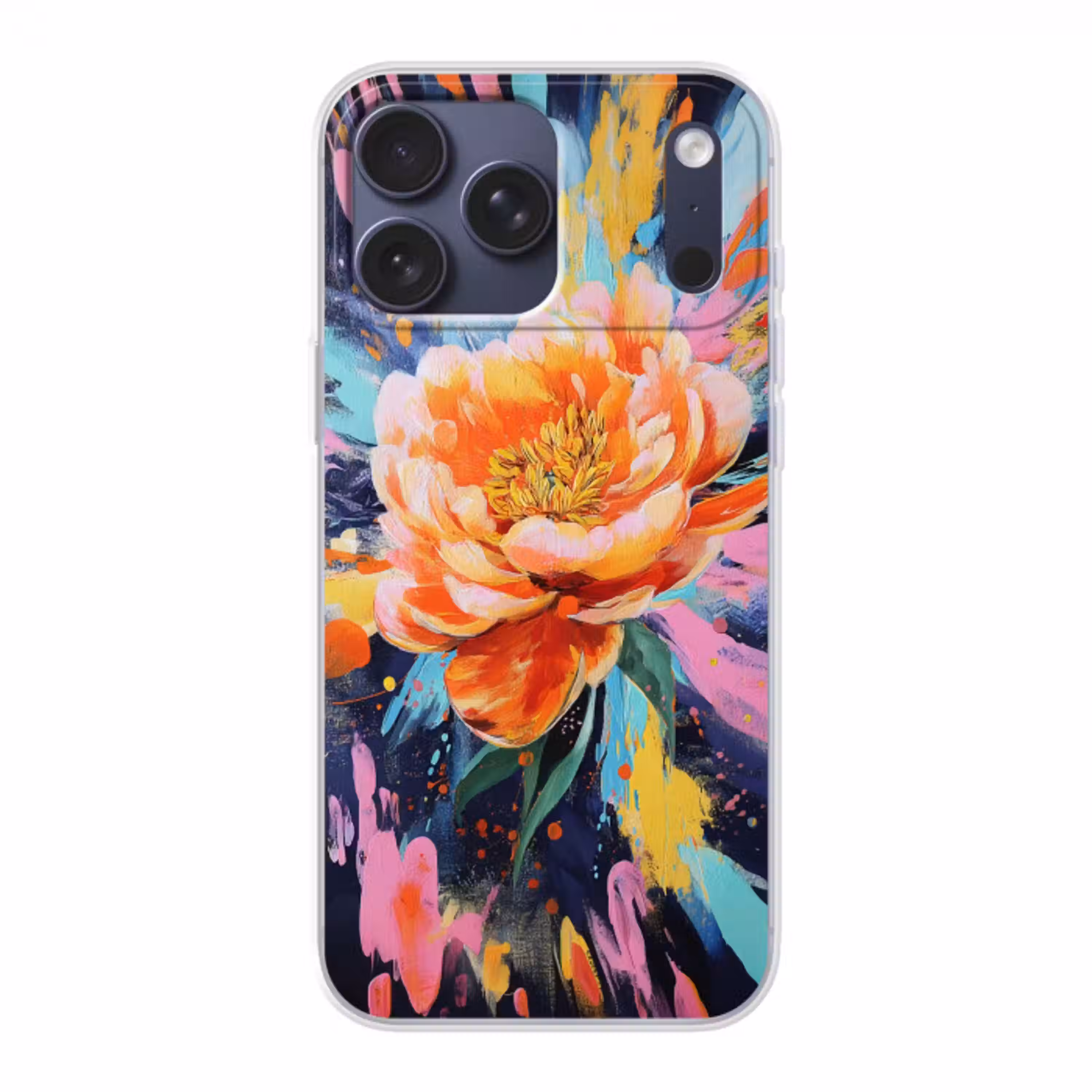 Bloemexplosie - Felle spatten - Dynamisch Telefoonhoesje iPhone 17 Pro Max klein -3d