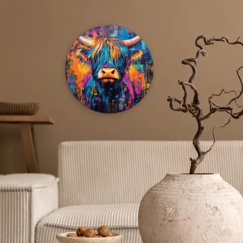 Marmer - Modern - Goud Wandcirkel kunststof plaat 5mm dik klein -sfeer1