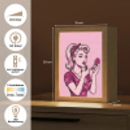 Vintage - Vrouw - Roze Light Box met kabel (Tafellamp) klein -USP_DE