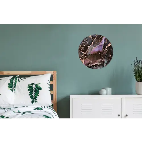 Marmer - Goud - Roze Wandcirkel aluminium klein -slaapkamer