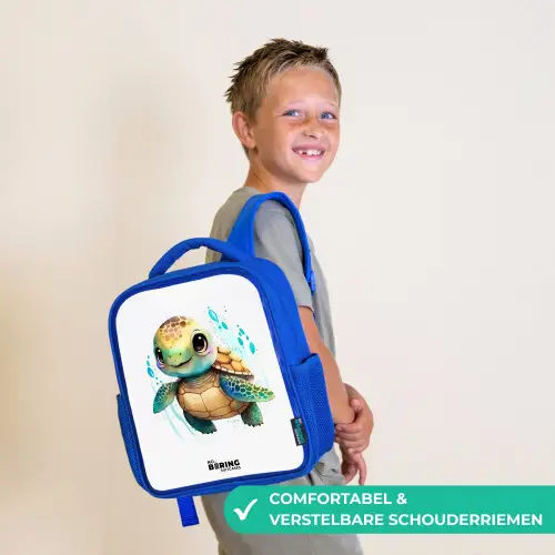 Schildpad - Waterverf - Kleuren - Dieren Kinderrugzak - Blauw middel -sfeer3_NL