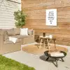 Quotes - Geluk is het enige wat zich verdubbelt - Spreuken Tuinposter op houten frame 2 cm dik klein -sfeer2
