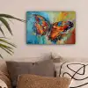 Vlinder - Kleuren - Kunst - Schilderij canvas 2cm klein -sfeer1