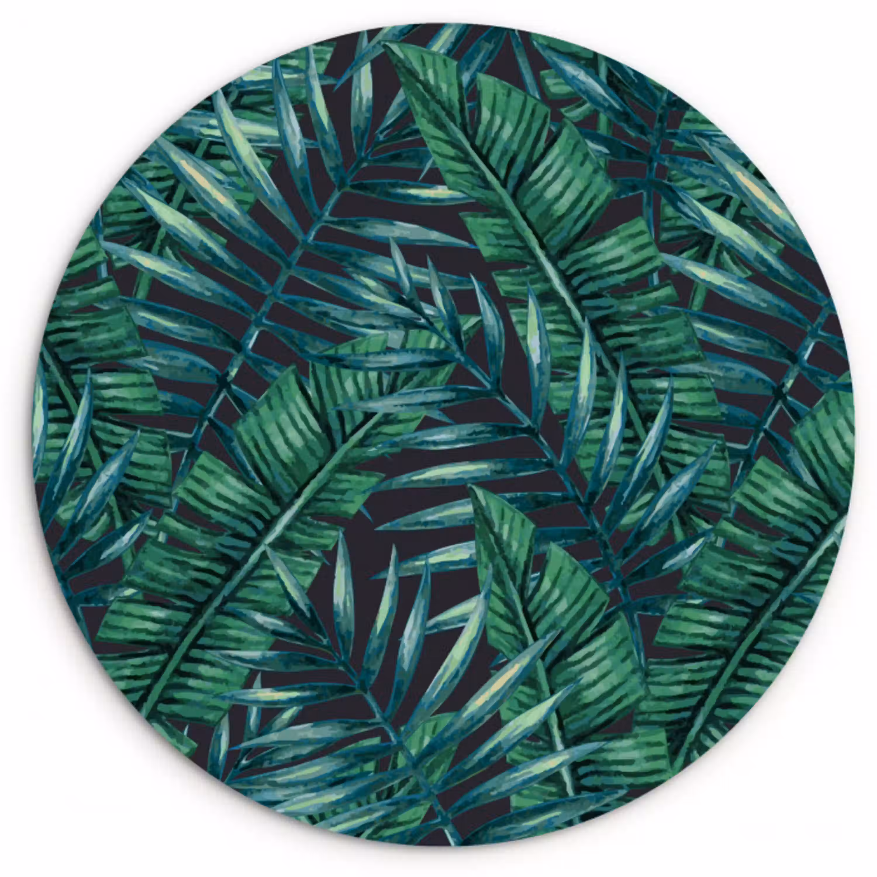 Bladeren - Tropisch - Jungle -  Natuur Wandcirkel plexiglas middel -3d