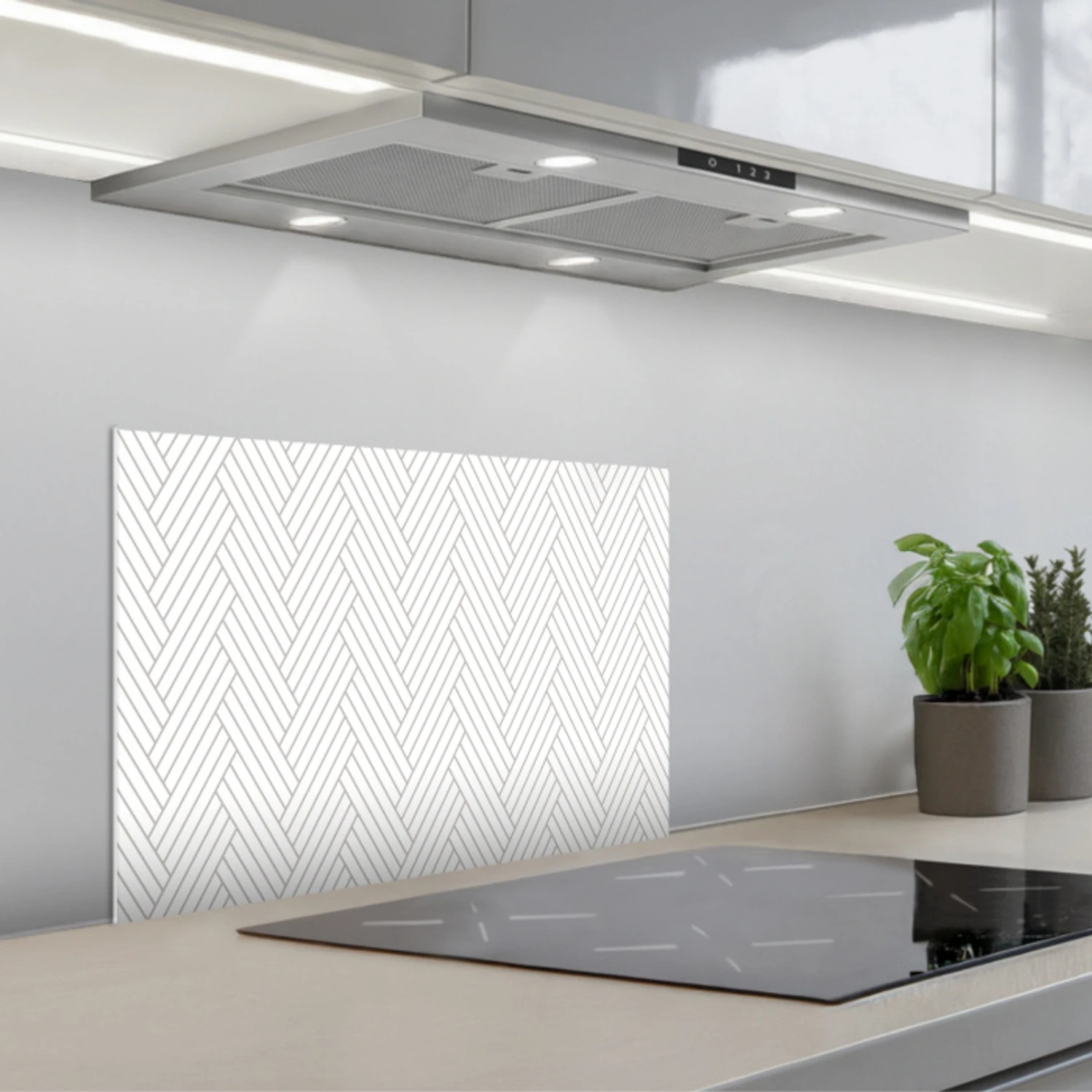 Grafisch - Patroon - Modern -  Geweven keuken achterwand spatscherm klein 900 -3d_schuin