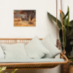 Zebra's - Savannelandschap - Gras tuinposter los doek klein -sfeer7
