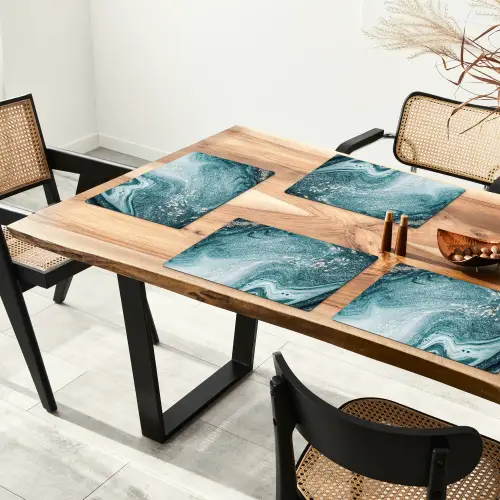 Marmer look - Blauw - Luxe Placemat vinyl groot -zzsfeer4_Kitchenyeah-website