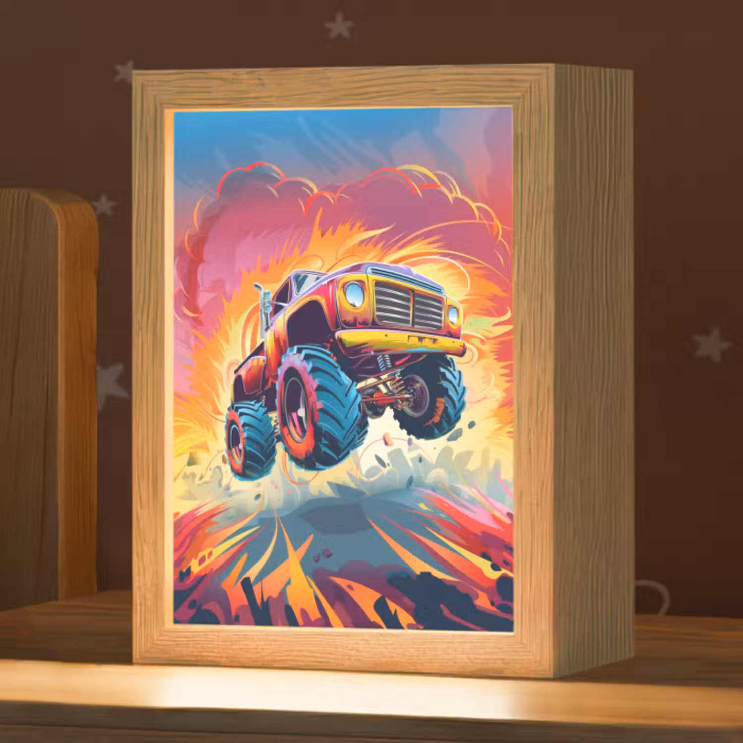 Nachtlicht Kinder - Monstertruck - Auto - Jungen - Farbenfroh