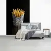 Friet - Porselein - Delfts blauw - Eten fotobehang vinyl groot -slaapkamer
