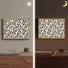 Elegant - Patroon - Zwart - Beige Light Box met batterij (Wandlamp) middel 907 -sfeer3