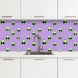 Alien - Retro - Lila keuken achterwand 2 middel 871 -3d