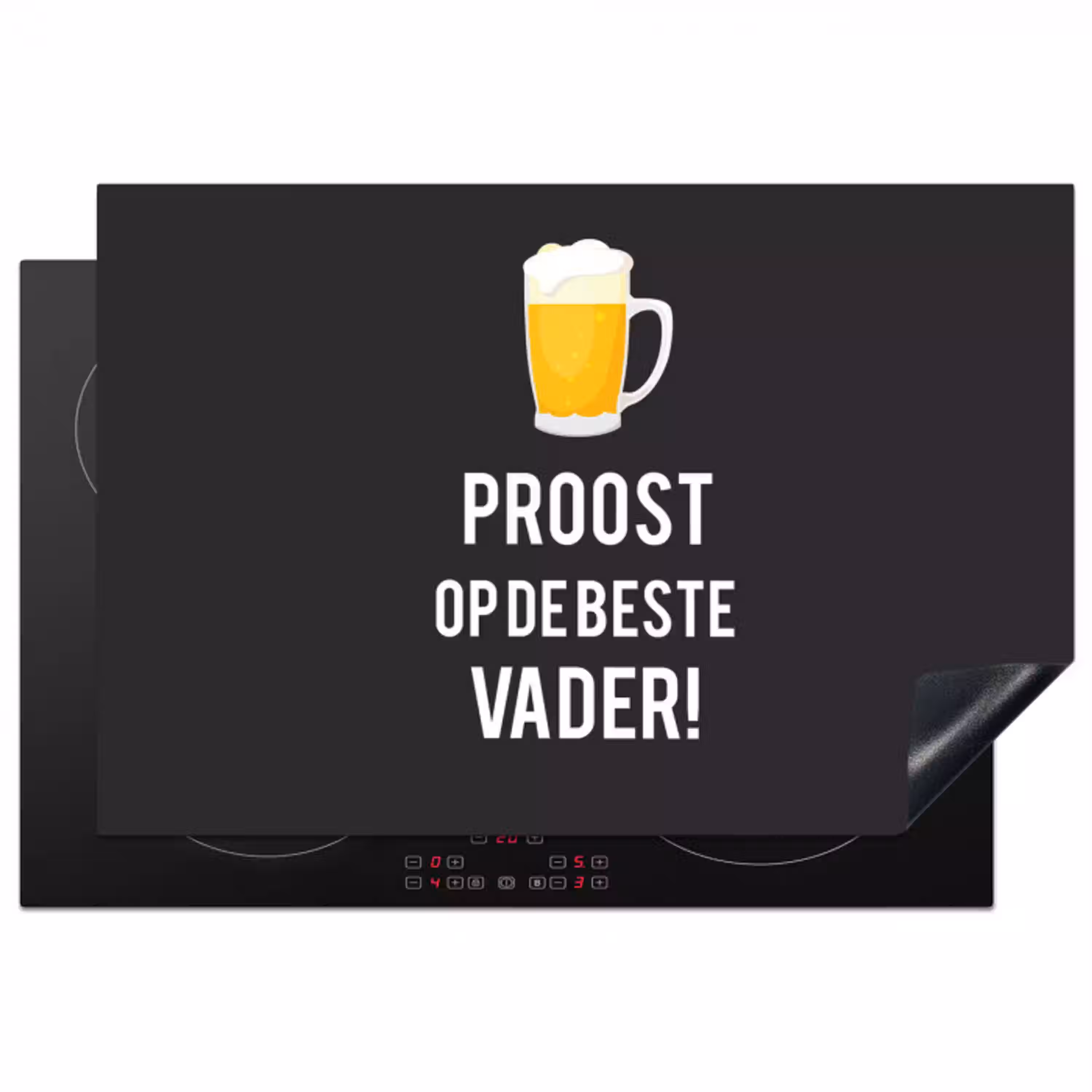 Spreuken - Proost op de beste vader - Quotes - Papa Inductie beschermer vinyl 3mm klein -3d