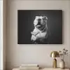 Buldog - Hond - Glas Textielframe - compleet frame klein -sfeer2