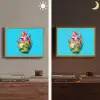 Drakenfruit - Blauw - Levendig Light Box met batterij (Wandlamp) middel -sfeer3