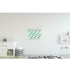 Triceratop - Blauw - Stippen - Boompjes textielposter latten blank klein -kinderkamer