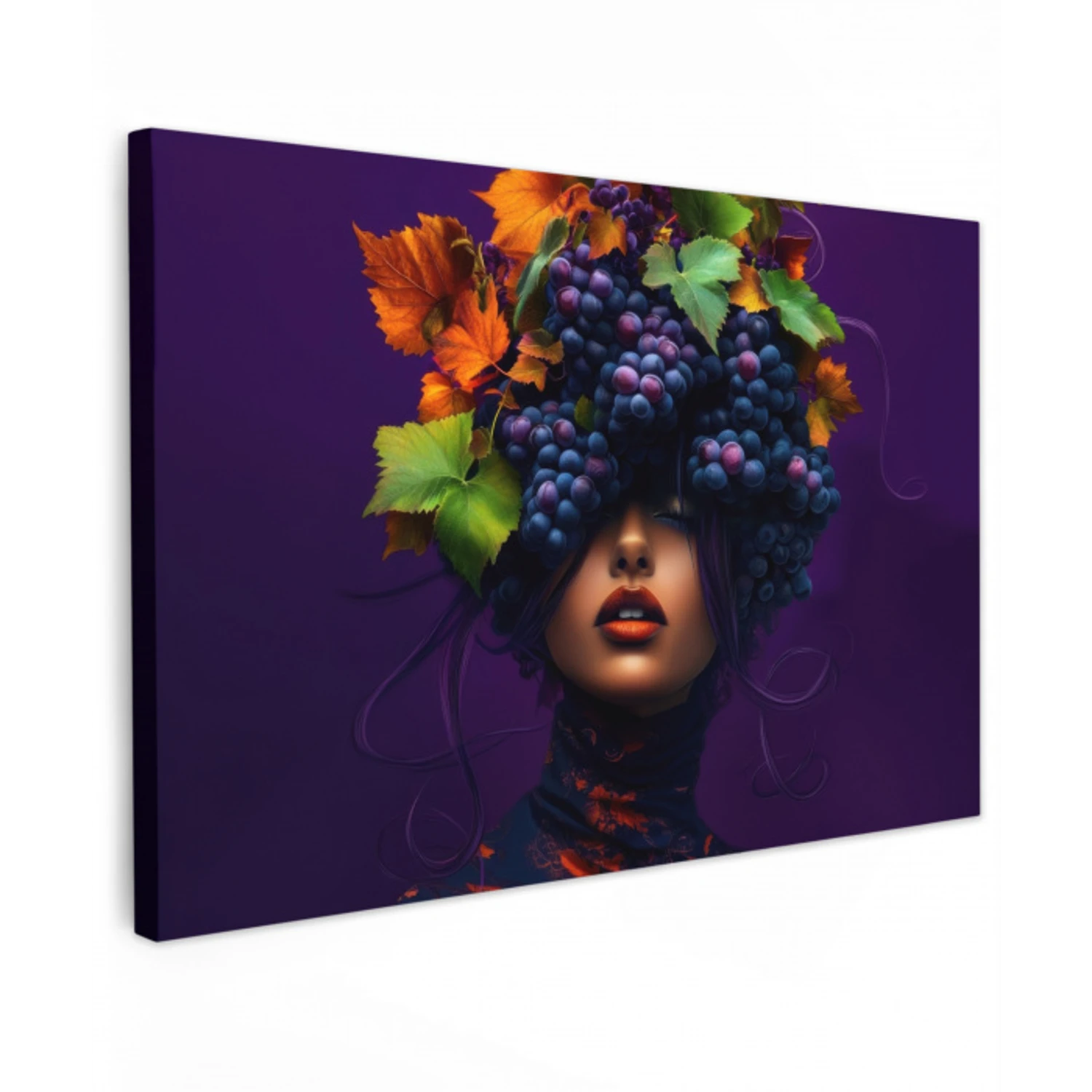 Vrouw - Paars - Druiven canvas 2cm klein -z3d