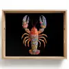 Kreeft - Borduur - Kleurrijk - Bloemen Dienblad Rechthoek middel -z3d_shopping