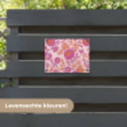 Bloemenpatroon - Roze - Oranje - Bloemen tuinposter los doek klein -sfeer3