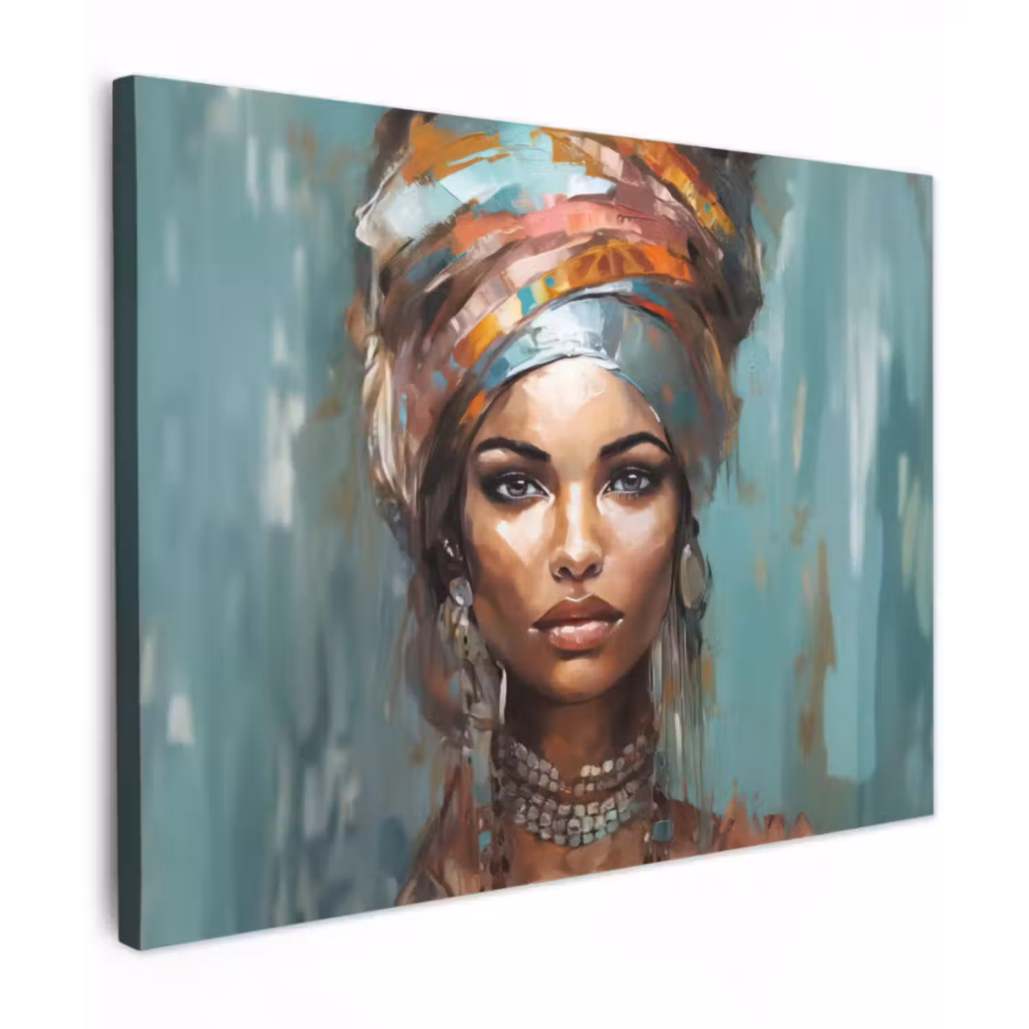 Canvas schilderij - Vrouw - Kunst - Sieraden - Portret