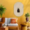 Beer - Donkerbruin - Minimalistisch Wandcirkel Ovaal Glas middel -sfeer4