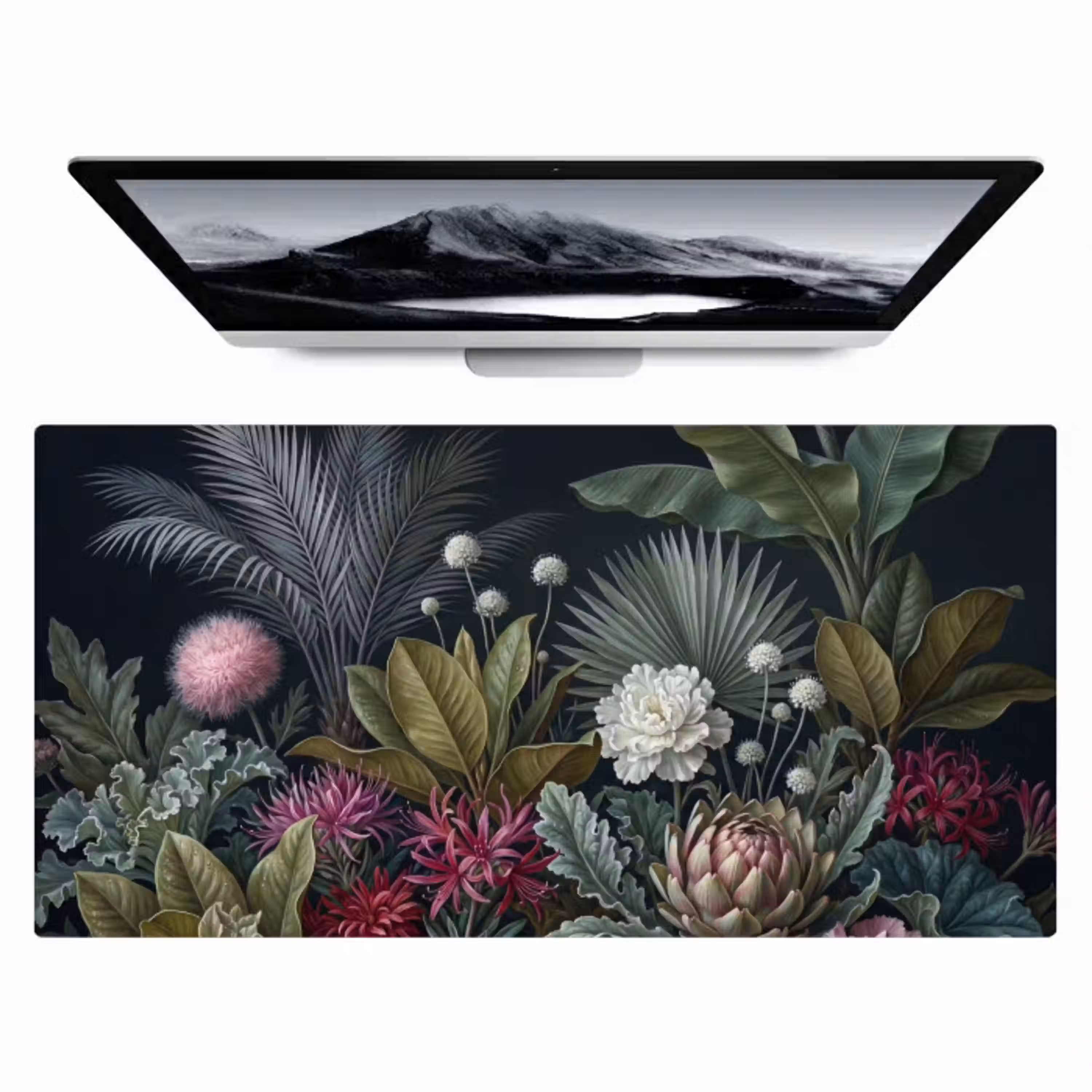 Planten - Tropisch - Botanisch - Donker - Groen Muismat XXL klein -zzz3d