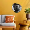 Boeddha - Grijs - Spiritualiteit - Buddha beeld - Religie Wandcirkel Organisch Forex 3mm klein -sfeer4