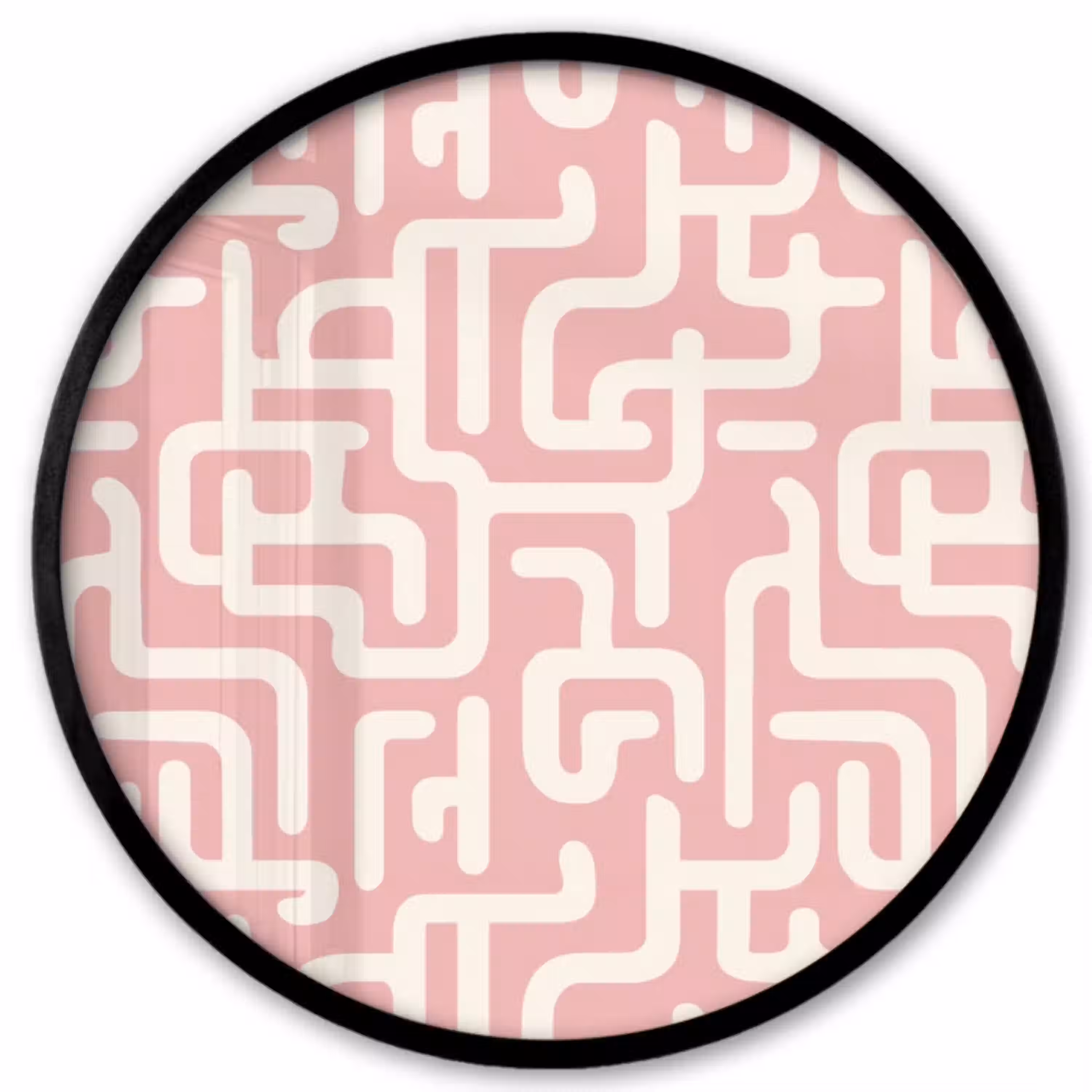Doolhofpatroon - Roze - Wit - Abstract Fotolijst rond zonder passe partout klein 856 -3d