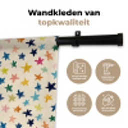 Patroon - Sterren - Kleurrijk Wandkleed katoen klein 269 -sfeer2