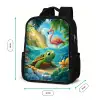 Schildpad in tropisch water met flamingo Rugzak - Zwart middel -productfoto_formaten