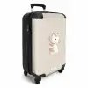 Eenhoorn omringd door stippen in beige kleuren NBS - Handbagage koffer - Volwassenen Unisex middel -productfoto_3d