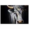 Stier - Hoorns - Snuit - Goud poster papier klein -3d