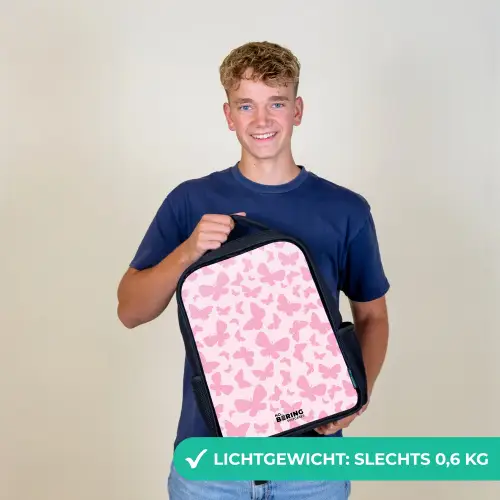Roze vlinders Rugzak - Zwart middel -sfeer7_NL