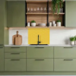 Wit - Geel - Patroon - Geometrisch keuken achterwand 2 middel 865 -sfeer3
