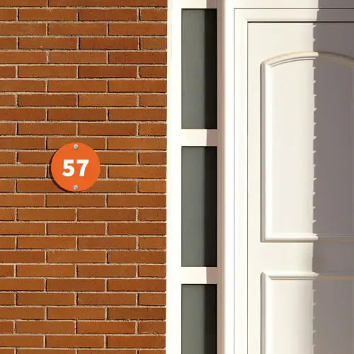 Oranje - Traditioneel Naambord Rond klein -sfeer3-rond-XS