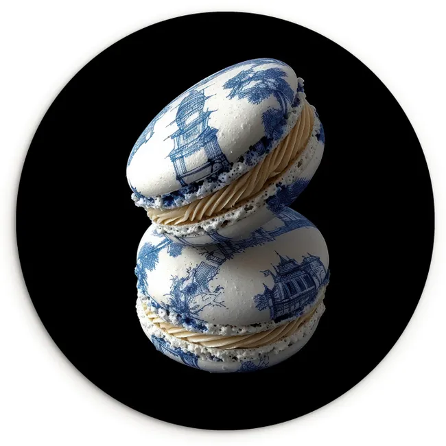 Muurcirkel - Eten - Macarons - Delfts blauw - Koekjes