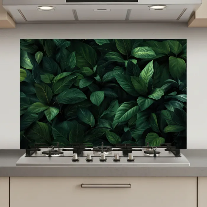 Bladeren - Ovaal - Groen - Nerven keuken achterwand spatscherm klein -3d_website