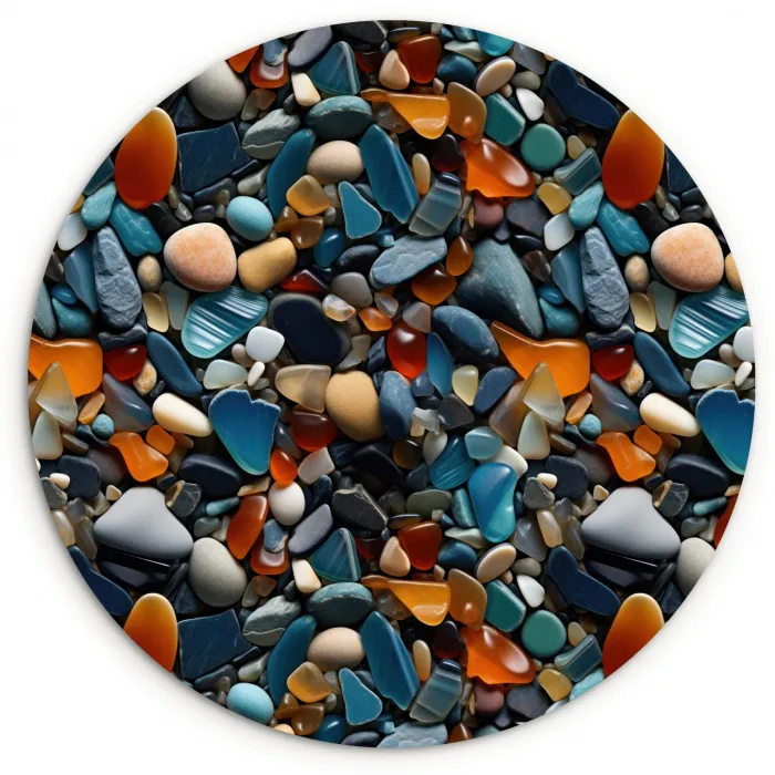 Glasachtig - Levendige - Stenen Wandcirkel plexiglas klein 852 -3d