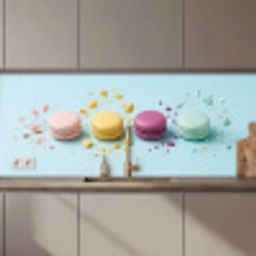 Macarons - Kleurrijk - Pastel keuken achterwand 2 middel zz_3dshopping