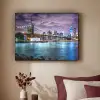 New York - Skyline - Stad - Kleuren Textielframe zwart klein -sfeer1