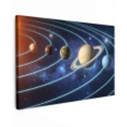 Ruimte - Zonnestelsel - Blauw canvas 2cm klein -z3d