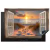 Doorkijk - Strand - Duinen - Zonsondergang Inductie beschermer vinyl 3mm klein -3d
