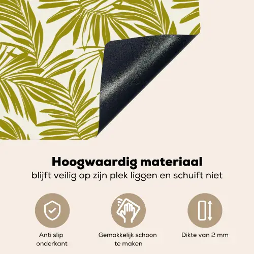 Palmblad - Patroon - Groen Inductie beschemer met haakjes klein 777 -ky-onderkant-nl