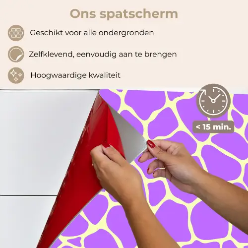 Paars - Vlekken - Geel - Pastel keuken achterwand spatscherm klein 900 -spatscherm_NL