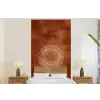 Abstract - Lijnen - Zonnestralen - Roodbruin fotobehang vinyl groot -bed