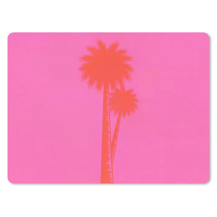 Palmbomen - Modern - Roze muismat rubber klein -3d