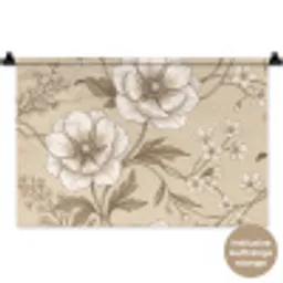 Bloemen - Patroon - Beige Wandkleed katoen klein -t3d_DE