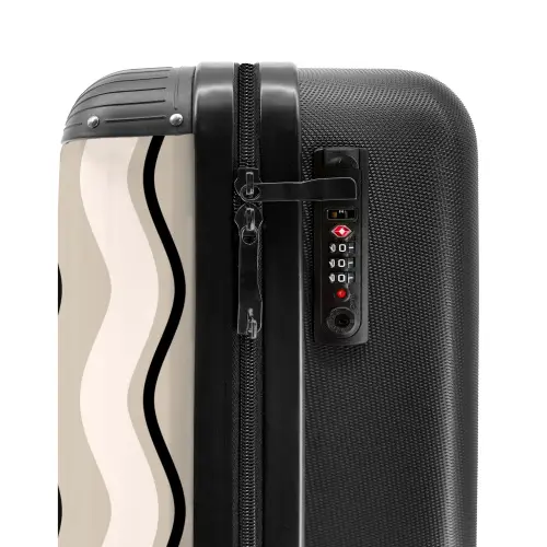 Verticale golven in crème tinten NBS - Handbagage koffer - Unisex middel -slot